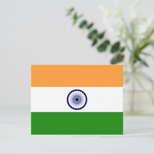 Carte Postale Drapeau de l'Inde (Debout devant)
