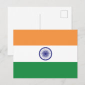 Carte Postale Drapeau de l'Inde (Devant / Derrière)