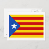 Carte Postale Drapeau de l'indépendance catalane "L'Estelada Bla (Devant / Derrière)