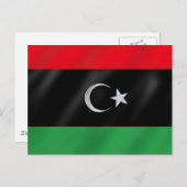 Carte Postale Drapeau de l'Indépendance libyenne - Libérez la Li (Devant / Derrière)
