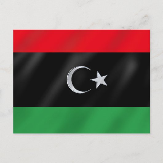 Carte Postale Drapeau de l'Indépendance libyenne - Libérez la Li (Devant)