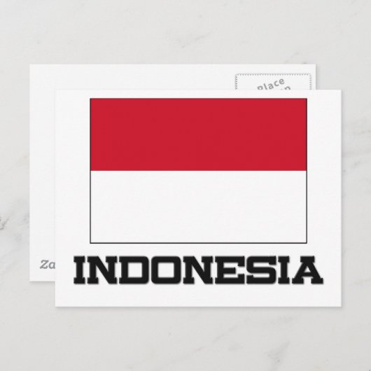 Carte Postale Drapeau de l'Indonésie (Devant / Derrière)