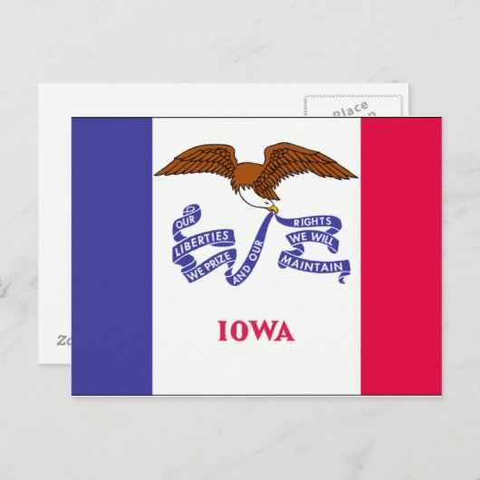 Carte Postale Drapeau de l'Iowa (Devant / Derrière)