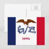 Carte Postale Drapeau de l'Iowa (Devant / Derrière)