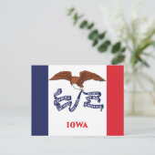 Carte Postale Drapeau de l'Iowa Drapeau de l'État Hochequeue Aig (Debout devant)