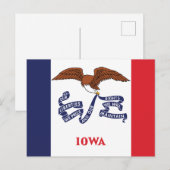 Carte Postale Drapeau de l'Iowa Drapeau de l'État Hochequeue Aig (Devant / Derrière)