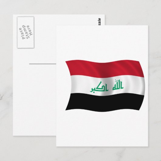 Carte Postale Drapeau de l'Irak (Devant / Derrière)