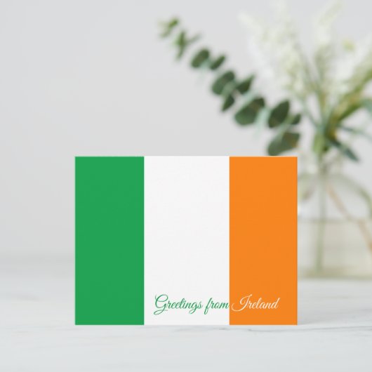Carte Postale Drapeau de l'Irlande (Debout devant)