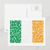 Carte Postale Drapeau de l'Irlande Shamrock (Devant / Derrière)