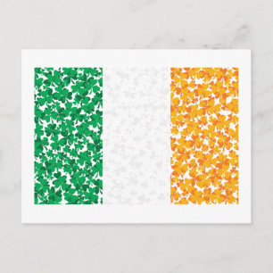 Carte Postale Drapeau de l'Irlande Shamrock