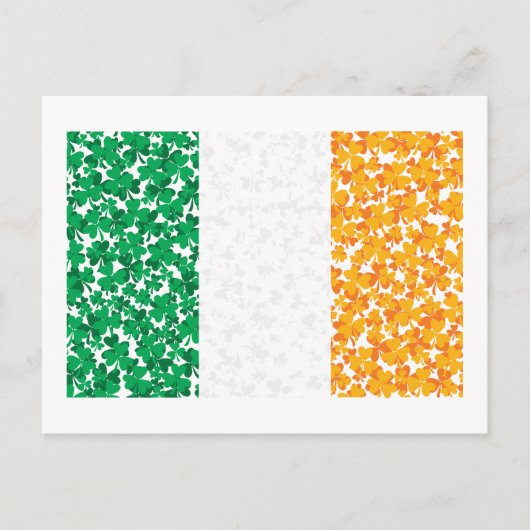 Carte Postale Drapeau de l'Irlande Shamrock (Devant)