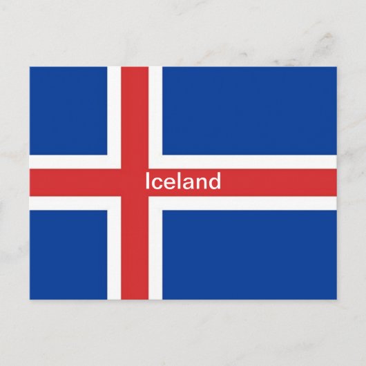 Carte Postale Drapeau de l'Islande (Devant)