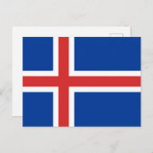 Carte Postale Drapeau de l'Islande (Devant / Derrière)