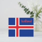 Carte Postale Drapeau de l'Islande (Debout devant)