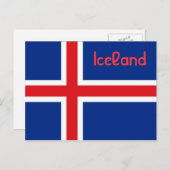 Carte Postale Drapeau de l'Islande (Devant / Derrière)