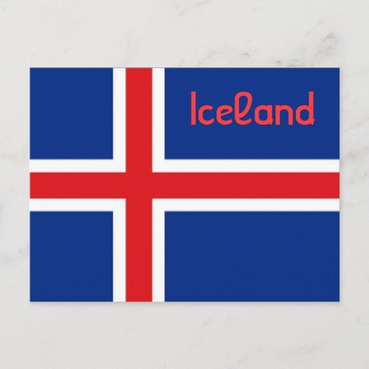 Carte Postale Drapeau de l'Islande (Devant)