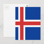 Carte Postale Drapeau de l'Islande (Devant / Derrière)