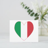 Carte Postale Drapeau de l'Italie Coeur (Debout devant)