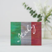 Carte Postale Drapeau de l'Italie - drapeau italien - (Debout devant)