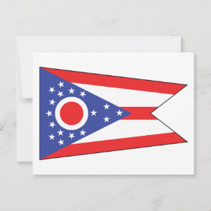 Carte Postale Drapeau de l'Ohio Buckeye State Pennant Unique Ble