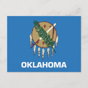 Carte Postale Drapeau de l'Oklahoma Bouclier Osage Pipe à paix