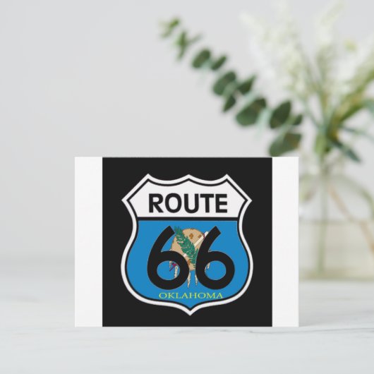 Carte Postale Drapeau de l'Oklahoma Route 66 Shield (Debout devant)