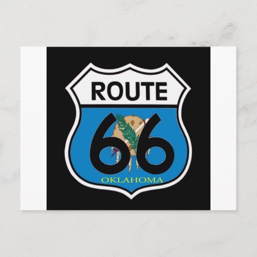 Carte Postale Drapeau de l'Oklahoma Route 66 Shield (Devant)