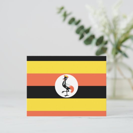 Carte Postale Drapeau de l'Ouganda (Debout devant)