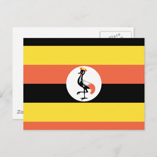 Carte Postale Drapeau de l'Ouganda (Devant / Derrière)