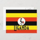 Carte postale drapeau de l'Ouganda (Devant / Derrière)