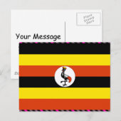 Carte Postale Drapeau de l'Ouganda (Devant / Derrière)
