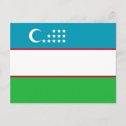 Carte Postale Drapeau de l'Ouzbékistan (Devant)