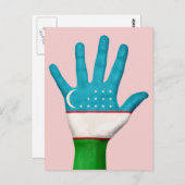 Carte Postale Drapeau de l'Ouzbékistan (Devant / Derrière)