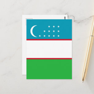 Carte Postale Drapeau de l'Ouzbékistan
