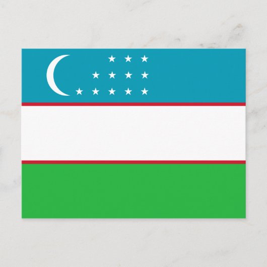 Carte Postale Drapeau de l'Ouzbékistan (Devant)