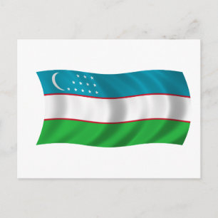 Carte Postale Drapeau de l'Ouzbékistan