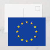 Carte Postale Drapeau de l'Union européenne UE (Devant / Derrière)