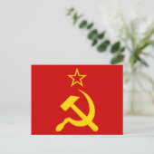 Carte Postale Drapeau de l'URSS - Drapeau de l'Union soviétique (Debout devant)