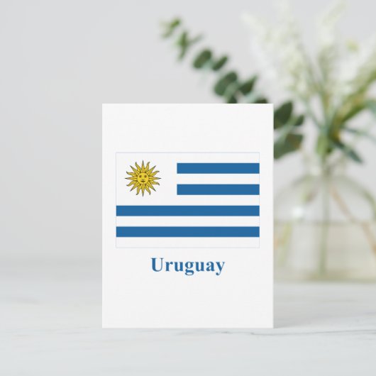 Carte Postale Drapeau de l'Uruguay avec nom (Debout devant)