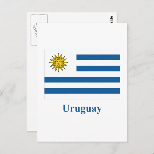Carte Postale Drapeau de l'Uruguay avec nom (Devant / Derrière)