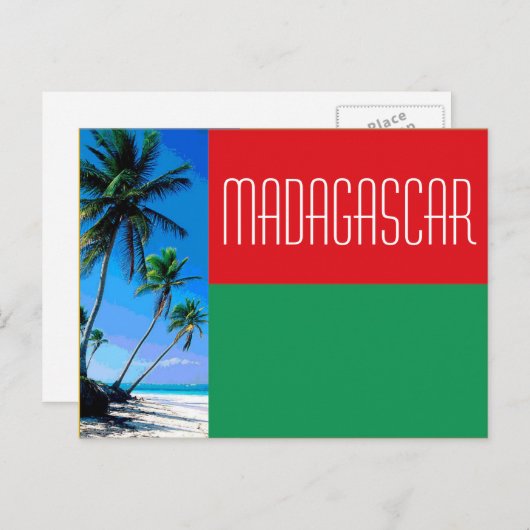 Carte Postale Drapeau de Madagascar (Devant / Derrière)