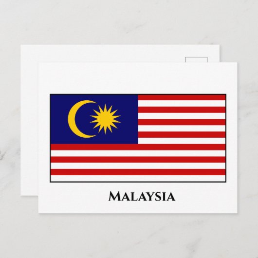 Carte Postale Drapeau de Malaisie (Devant / Derrière)