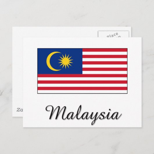 Carte Postale Drapeau de Malaisie (Devant / Derrière)