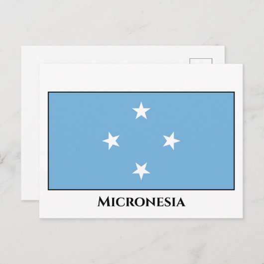 Carte Postale Drapeau de Micronésie (Devant / Derrière)