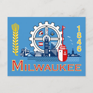 Carte Postale Drapeau de Milwaukee, Wisconsin