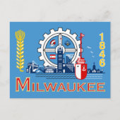 Carte Postale Drapeau de Milwaukee, Wisconsin (Devant)