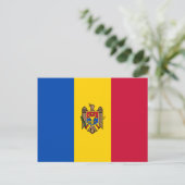 Carte Postale Drapeau de Moldavie (Debout devant)