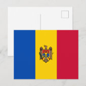Carte Postale Drapeau de Moldavie (Devant / Derrière)