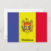 Carte Postale Drapeau de Moldavie (Devant / Derrière)