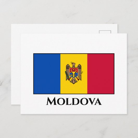 Carte Postale Drapeau de Moldova (Devant / Derrière)